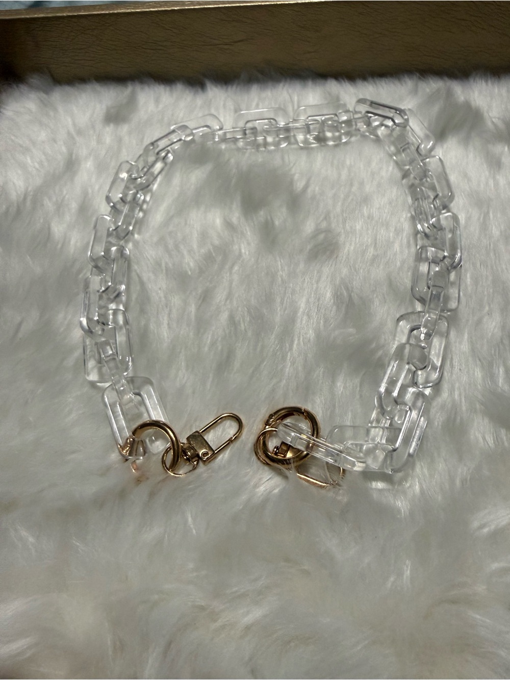 New! Clear Acrylic Chain Bag Strap with Gold Hardware